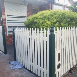Fence painting with 3 coats in Hadfield - Image 9