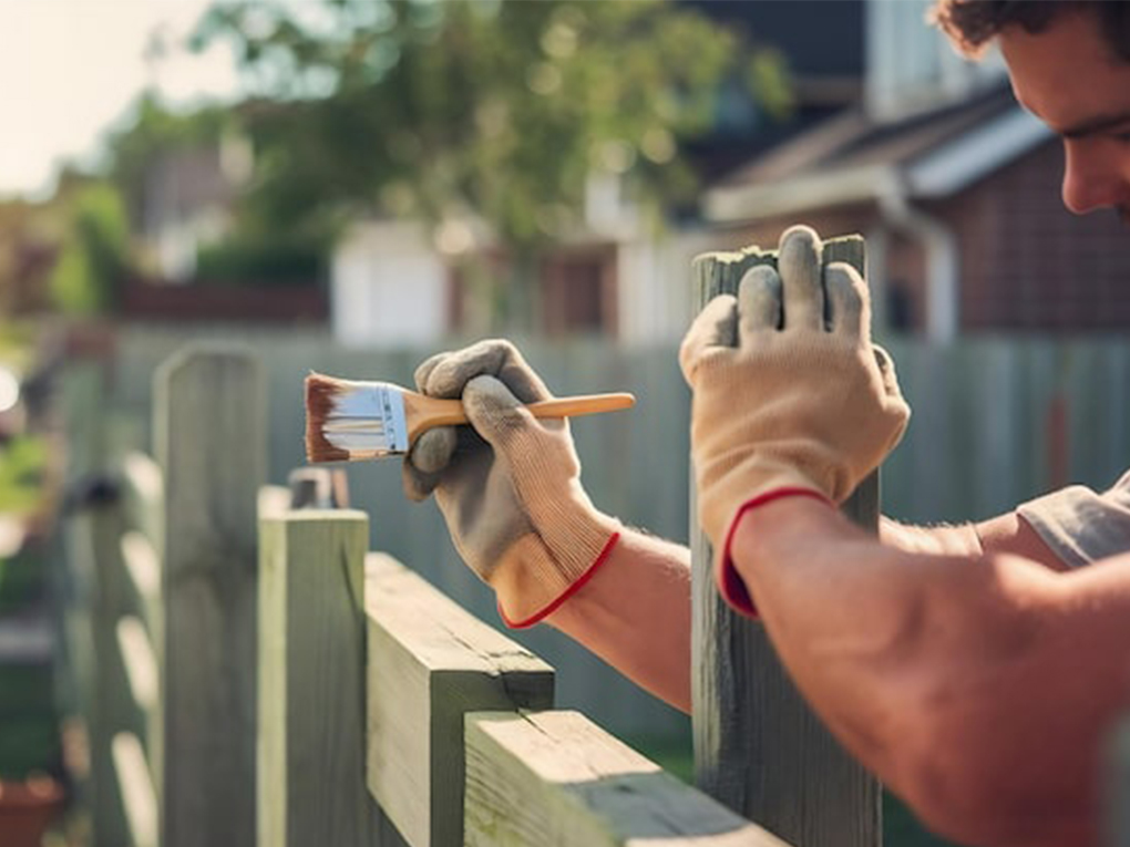 How to paint a fence without getting it on grass